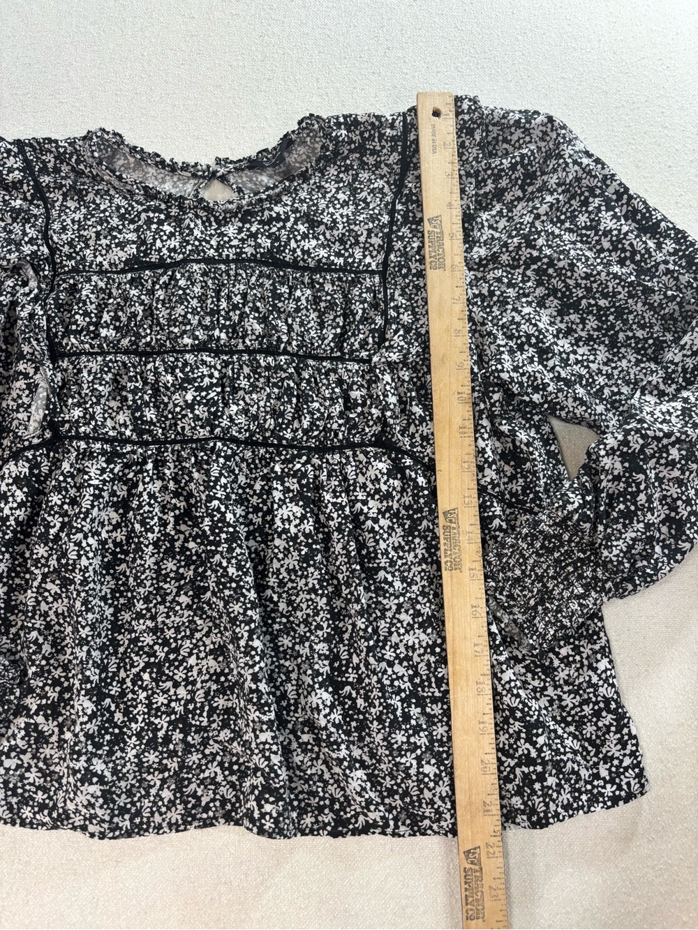 Rails Kadi Blouse Large Onyx Meadow Floral Ruffle Boho Long Sleeve Top - Picture 5 of 8